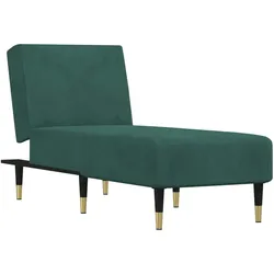 vidaXL Chaiselongue Dunkelgrün Samt