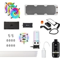 Corsair XH305i RGB PRO Individuelles Kühlungs-Kit (Hardline-CPU-Kühlkreislauf, CPU-Wasserkühler, D5 Pumpen-Ausgleichsbehälter-Kombination, Radiator, 3 RGB-Lüfter, für Desktop) Weiß