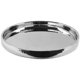 Fink großes Serviertablett Ø 30 cm Edelstahl gehämmert Tablett für Getränke oder Snacks