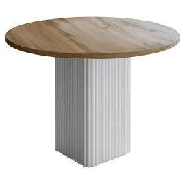 design möbel Beistelltisch CUBO Ø100 cm Metalltisch Wohnzimmertisch WEIß/WOTAN