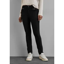 Röhrenhose STREET ONE, Damen, Gr. 32, Länge 28, schwarz, Stoff, 88% Polyamid, 12% Elasthan, unifarben, casual, slim fit lang, Hosen, Middle Waist