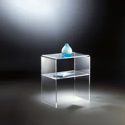Couchtisch PLACES OF STYLE "Remus", transparent, B:50cm H:60cm T:38cm, Tische, mit Ablagefach aus Acrylglas