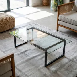 Tulup Tischplatte Transparent, Glas, Quadratisch, 120x0.4x60 cm Esszimmer, Tische, Esstische, Tischsysteme, Tischplatte