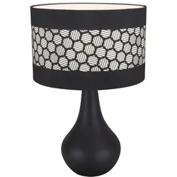 Tischlampe Keramik bei Nacht Lampe Keramik WANDA E14 schwarz 8045
