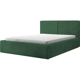 Selsey Doppelbett Farese - Bett mit Polsterrahmen, Cordbezug 160 cm, dunkelgrün - dunkelgrün