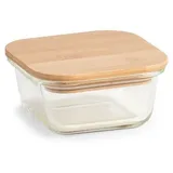 Zeller Vorratsbehälter mit Bambusdeckel transparent 11,2 x 11,2 x 5 cm 320 ml