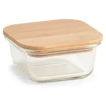 Zeller Vorratsbehälter mit Bambusdeckel transparent 11,2 x 11,2 x 5 cm 320 ml