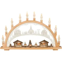 Saico Original Schwibbogen Weihnachtsmarkt 1-tlg 58 x 4 x 38 cm beige
