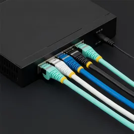 Startech StarTech.com 5 m CAT6a Kabel - LSZH-Raucharm, Halogenfrei - 10 Gigabit RJ45 LAN Kabel - SFTP Patchkabel - Aqua - CAT6a Verlegekabel - Abgeschirmtes Netzwerkkabel/Ethernet Kabel (NLAQ-5M-CAT6A-PATCH)