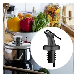 layba Ausgießer für Flaschen Silber Glanz mit Verschlusskappe aus Kunststoff in 5er Set