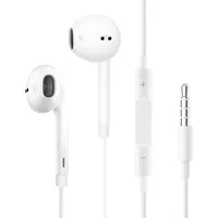 lululeague 3,5 mm Klinkenstecker In Ear Kopfhörer mit Kabel, extra Bass, mit Mikrofon und Lautstärkeregler, für iPhone, iPod, iPad