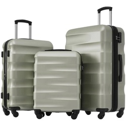 Flieks Hartschalen-Trolley, 4 Rollen, Handgepäck Kofferset Trolleyset Reise, mit Erweiterung grün 0 cm x 0 cm x 0 cm