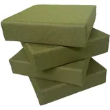 Pillows24 – 4X Sitzkissen 40x40 cm 10 cm Dick | Schaum Stuhlkissen waschbar Bezug | für Senioren & Kinder | Sitzkissen Stuhl Indoor, Bodenkissen, Sitzerhöhung Stuhl | Stuhlauflage dunkelgrün