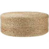 Tectake tectake® Handgefertigter Pouf Banno Elipse aus Jute rund, Boho-Stil - beige