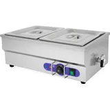 Vertes Speisenwärmer Buffetwärmer Wärmebehälter Für Speisen Elektrisch 1500W Edelstahl 2x 1/2 GN Behälter mit Deckel für 2X 6L,