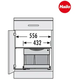 HAILO Abfallsammler 3644801 30 Liter Raumspar Tandem S plus 18/12 - Hellgrau