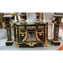 Casa Padrino Barock Kommode Schwarz / Gold