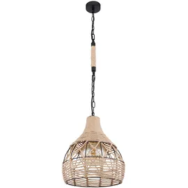 GLOBO Pendellampe 1-flg. 30 cm rund schwarz braun