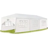 Costway Faltpavillon 3 x 9 m inkl. 8 Seitenteile Weiß