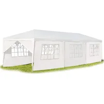 Costway Faltpavillon 3 x 9 m inkl. 8 Seitenteile Weiß