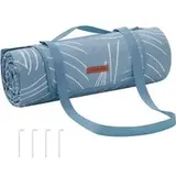 Picknickdecke 200 x 200 cm mit 4 Erdankern hellblau