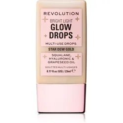 Makeup Revolution Bright Light Glow Drops flüssiger Aufheller Farbton Golden Star Dew 23 ml