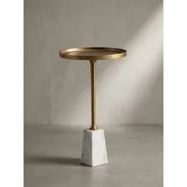 KADIMA DESIGN Beistelltisch Echter Marmor Metall 34x34x58 cm Anstelltisch | Gr.: onesize