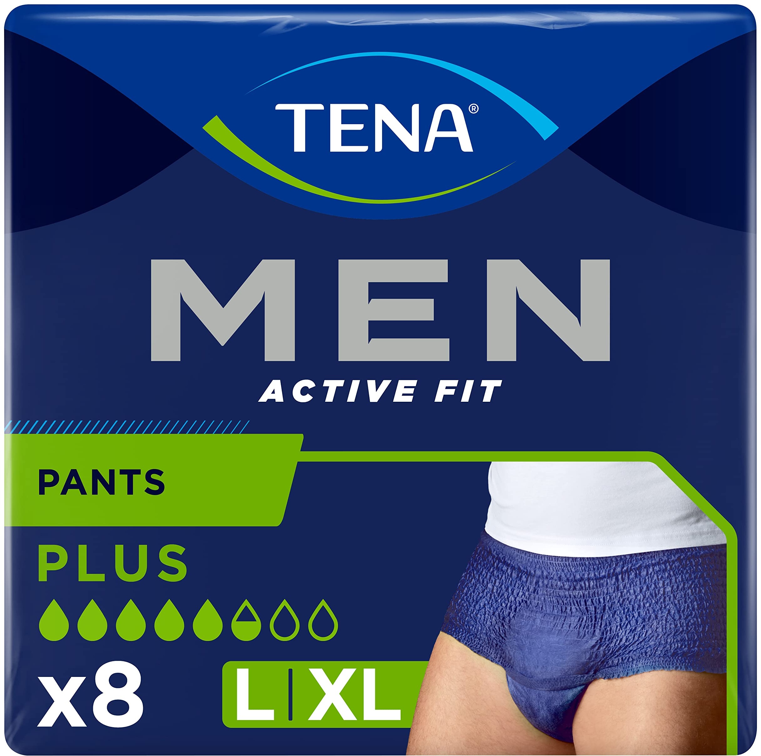 TENA Men Pants Plus Medium (M) - Inkontinenz-Slips für Herren (1 Karton = 4 x 12 = 48 Stück)