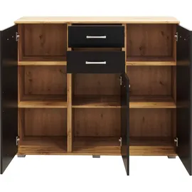 Priess Kombikommode Barcelona 123 x 103 x 38 cm Schwarz