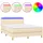vidaXL Boxspringbett mit Matratze & LED Creme 140x200 cm Stoff