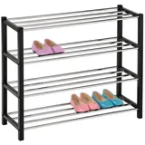 Idimex Schuhregal Schwarz, Metall, Mode, 80x65x29 cm, Garderobe, Schuhaufbewahrung, Schuhregale