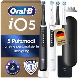 Oral-B iO Series 5 Plus Edition schwarz/weiß + 2. Handstück + Reiseetui