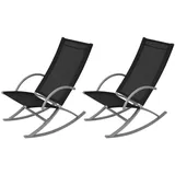 furnicato Gartenstuhl Garten-Schaukelstuhl-Set 53x92x86 cm Schwarz schwarz