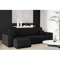 Fun Möbel Ecksofa Schlafsofa Sofa MARIS Stoff Poso Schwarz
