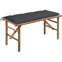 VidaXL Klappbare Gartenbank mit Auflage 118 cm Bambus