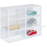 Relaxdays Schuhboxen 6er Set transparent