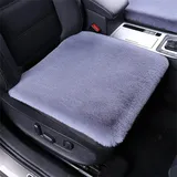 champracer Lammfell Autositzbezug, Flauschige Pelz-Autositz-Kissen, Lammfell SitzbezüGe Auto Vordersitze, Universal Fit PlüSch Auto Sitzkissen Winter Warm (Hellgrau)