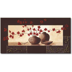 Artland Wandbild Stillleben mit roten Blüten II, Vasen & Töpfe (1 Stück) beige