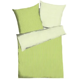 Traumschlaf Mako-Satin Gestreift Grün 200 x 200 cm + 2 x 80 x 80 cm