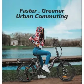 SMARTAI SAMEBIKE E Bike Elektrofahrrad 20" Fat Tire E-Fahrrad klapprad 36V/12Ah Akku,Off-Road Trekking Mountainbike City EBike Herren Damen(CY20) (White)