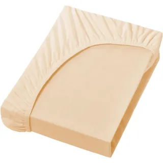 Spannbettlaken Bella Donna Jersey-Elasthan 120 x 200 - 130 x 220 cm beige