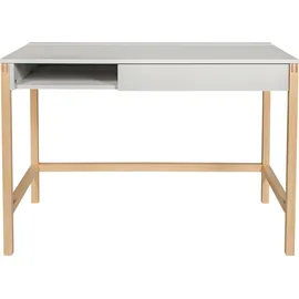 WoodMan Schreibtisch WOODMAN "Northgate", grau (grau, birkenfarben, grau), B:112cm H:76cm T:60cm, Tische, Schreibtisch, im skandinavian Design, Breite 112 cm, FSC-zertifiziert