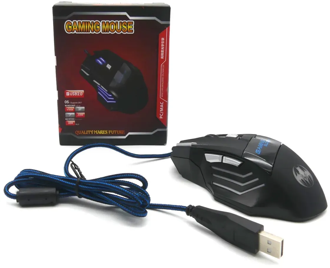 Gaming Maus Bloodbat PC Laptop Kabelgebunden Mouse Einstellbar bis 6800 DPI