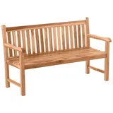 dynamic24 Gartensitzbank 150cm Teak Sitzbank Parkbank Bank Holzbank massiv