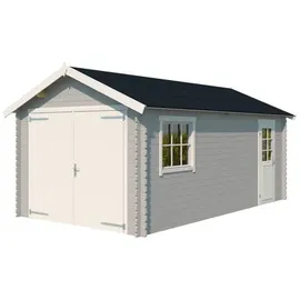 Lasita Maja Garage Dillon 3,20 x 5,60 m grau mit Seitenwand und Pfostenanker