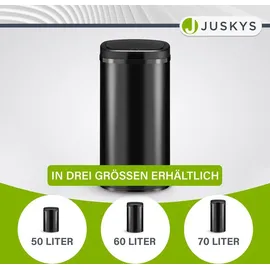Juskys Rechteckiger Mülleimer mit Sensor - Schwarz
