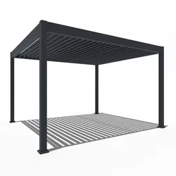 Weide E-Deluxe | elektrische Pergola mit LED | Voll Aluminium | 3,6 x 4 M | motorisiertes Lamellendach anthrazit