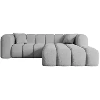 Altdecor Ecksofa Hellgrau, Textil, 5-Sitzer, L-Form Corner Sofa Bett