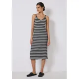 street one studio Midikleid Gestreift Schwarz/Weiß 44