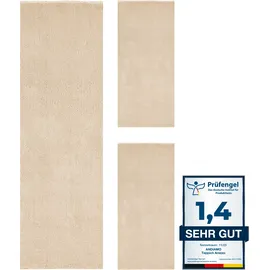 Andiamo Bettumrandung ANDIAMO "Arezzo", beige (creme), H:16mm, Obermaterial: 100% Polyester, Bettumrandungen, Uni Farben, weicher Flor, waschbar, ideal im Wohnzimmer & Schlafzimmer